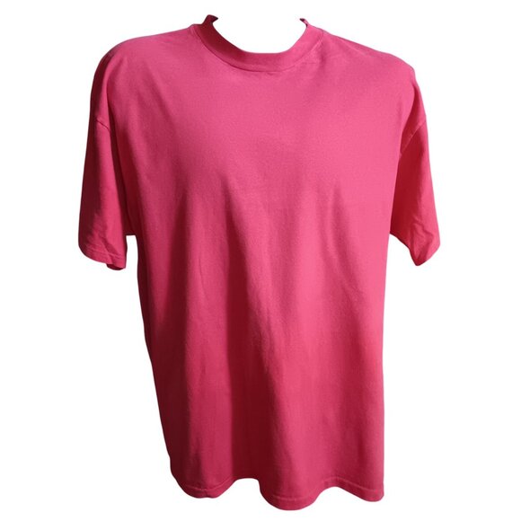 XL Hanes Single Stitch T-shirt Mens Red 100% Cotton 1980's USA Faded Plain - Picture 3 of 5